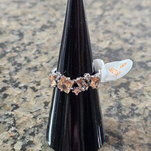 Bomb Party RG16796 "Shimmering Jewels" Smokey Topaz Cubic Zirconia Sz 6